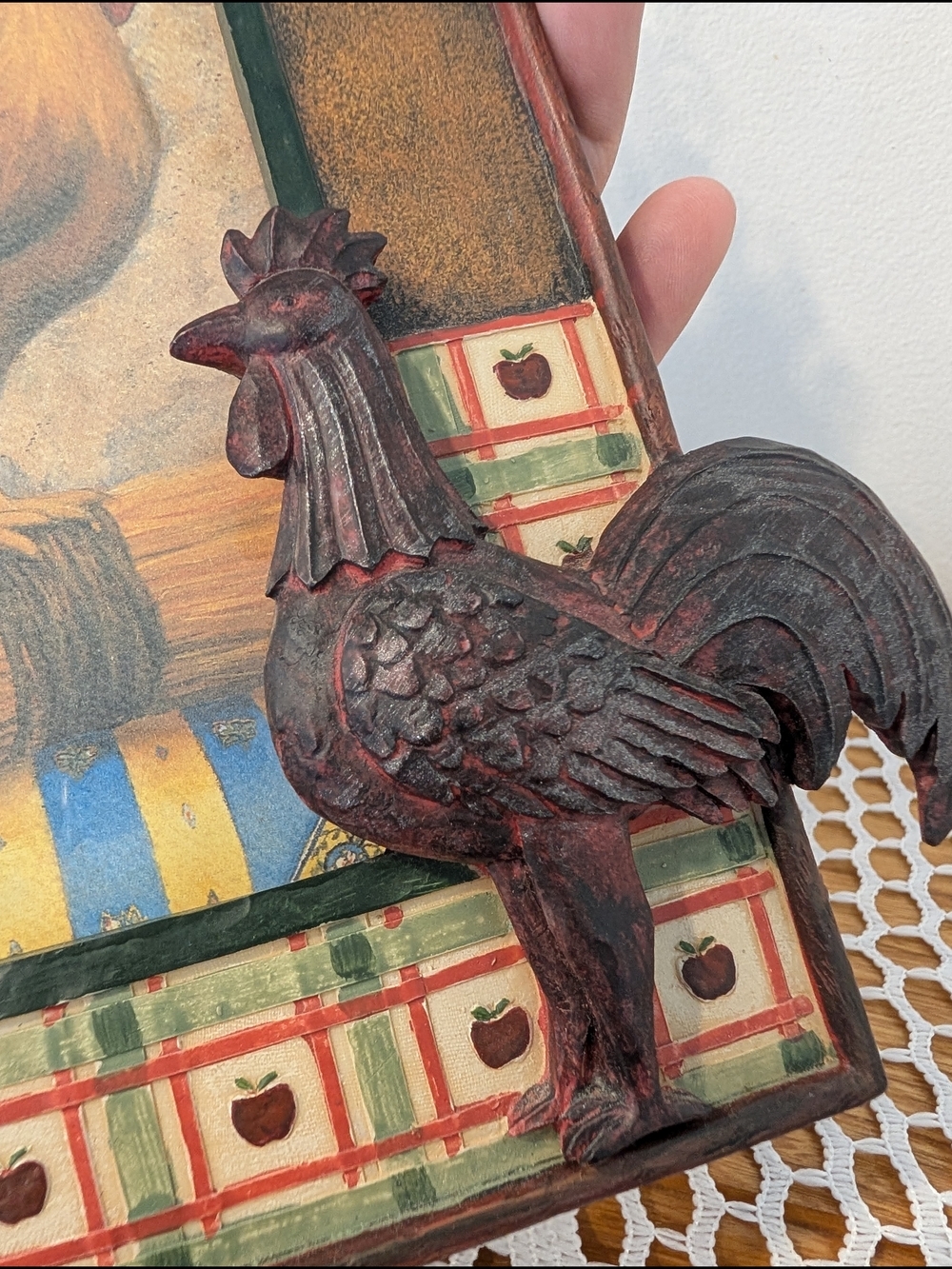 Rustic Rooster Decorative Picture Frame - Red/Brown - Picture 8 of 15
